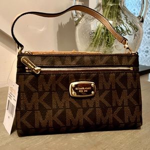 Michael Kors brown wristlet.  New with tags